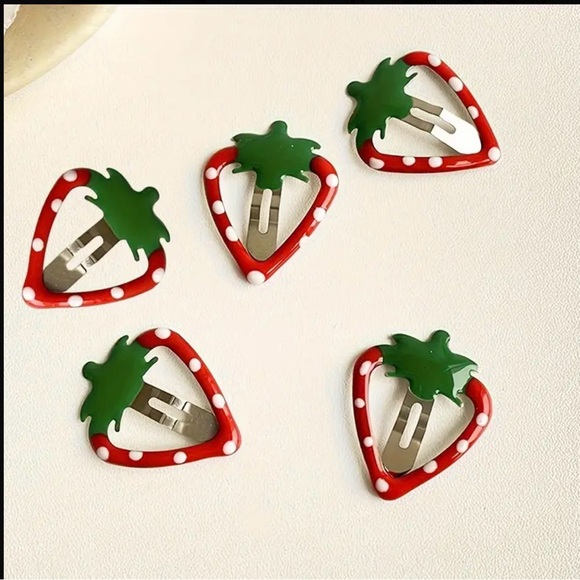 Accessories - Strawberry Hair Clips set of 5